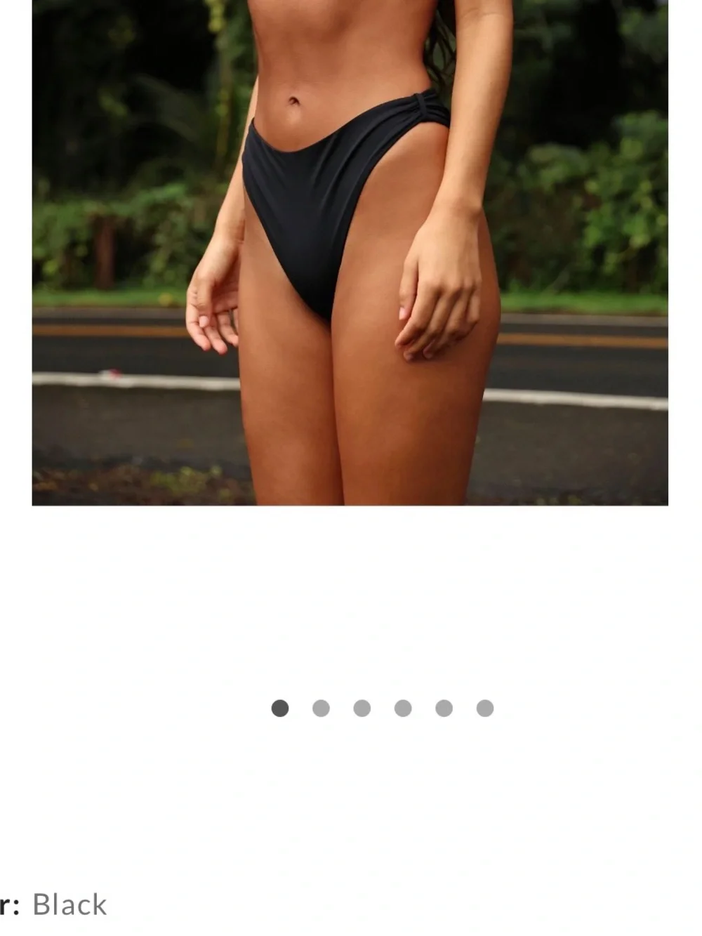 FP Toast Swim Bikini Set Knot Top Cinch High-Waisted Bottoms Black Small NWT NEW